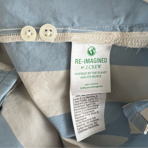 J. Crew Collection Relaxed Fit Cropped Button Down Shirt in Barlow Stripe - Picture 9 of 11